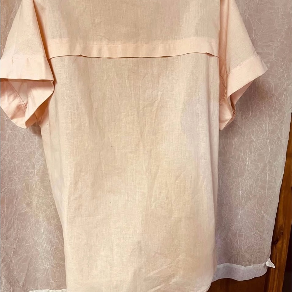 Peach color Boxy Blouse with short Sleeves - Picture 6 of 10